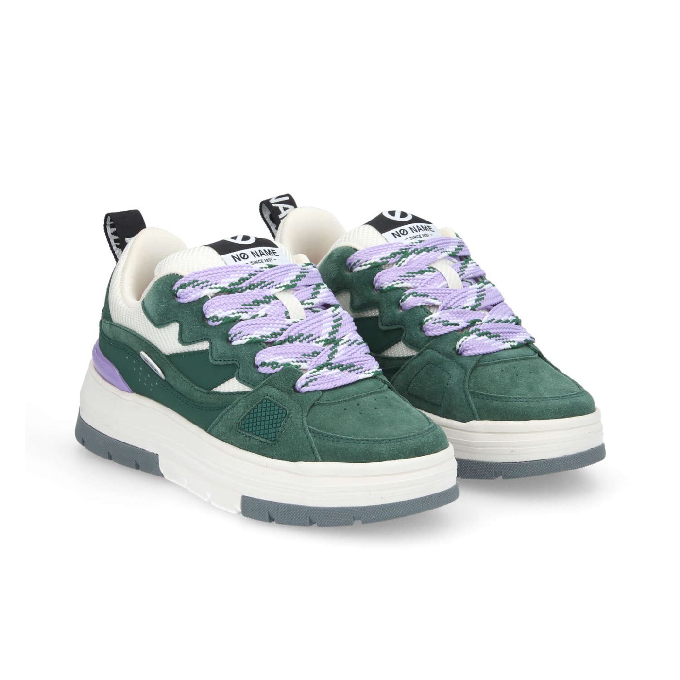 NOLLIE SNEAKER W  -  SUEDE/NUB/STRAW  - VERDE/VIOLA